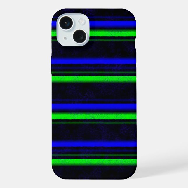 Coque iPhone Bleu Noir Grandes Vertes (Verso)