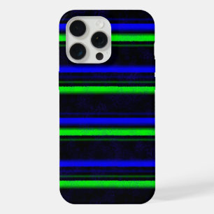 Coque iPhone 15 Pro Max Bleu Noir Grandes Vertes