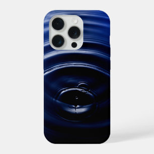 Coque iPhone 15 Pro Bleu Nuit Océanique Rideau d'Eau Sombre Océan Somb