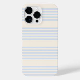 Coque Pour Pour iPhone 14 Pro Max Bleu pâle et beige cinq rayures motif