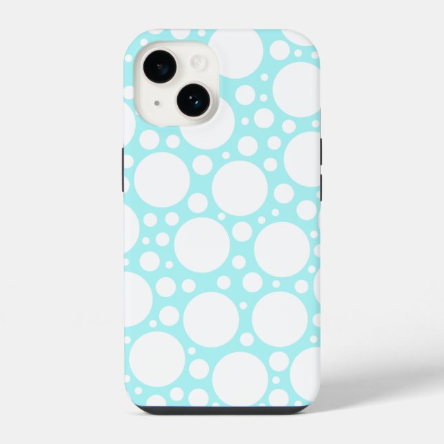 Coque iPhone Bleu Poudre à Pois (Verso)