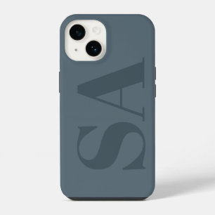 Coque Pour iPhone 14 Bleu Poussiéreux Rustique Aquarelle Minimaliste Co