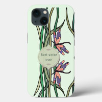 Bleu rose mignon libellules Feuille vert Soeur