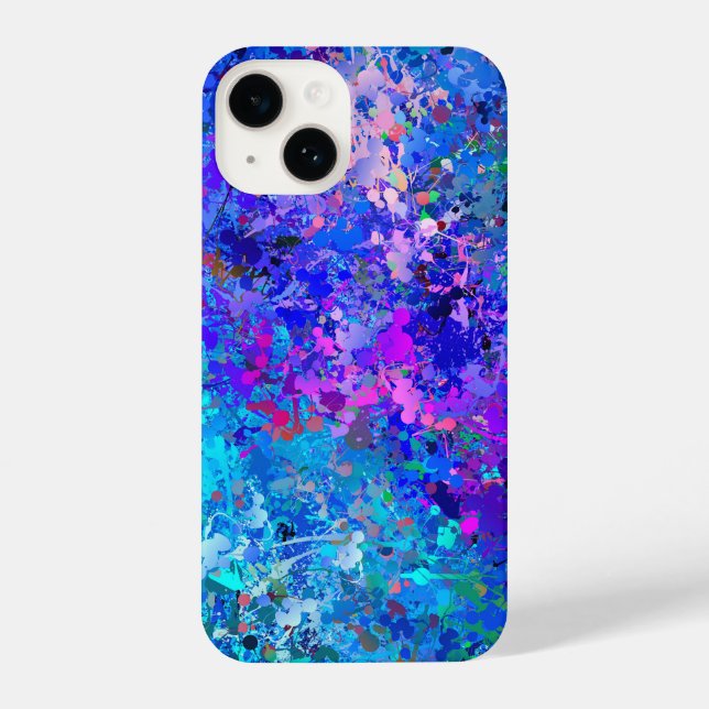 Coque iPhone Bleu rose Turquoise gouttes Abstraction (Verso)