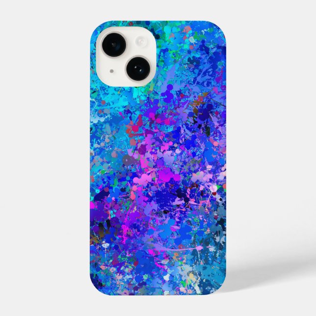 Coque iPhone Bleu rose Turquoise gouttes Abstraction (Verso)