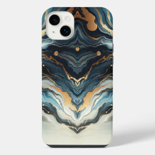 Bleu Sarcelle Or Agate Moderne Glamour Élégant Pla