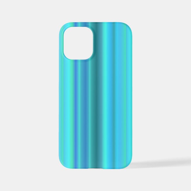 Coque iPhone Bleu Vert arc-en-ciel rayures (Verso)