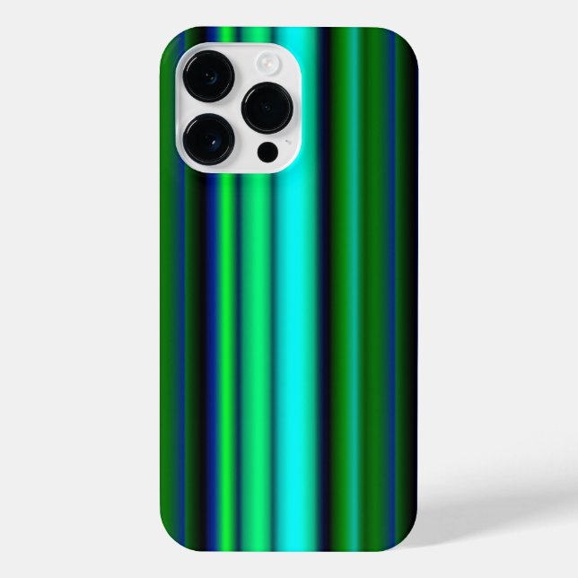 Coque iPhone Bleu Vert arc-en-ciel rayures (Verso)