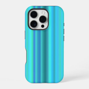 Coque iPhone 16 Pro Bleu Vert arc-en-ciel rayures