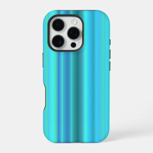Coque iPhone Bleu Vert arc-en-ciel rayures (Verso)