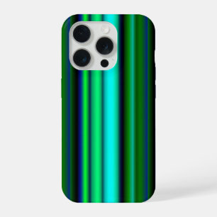 Coque iPhone 15 Pro Bleu Vert arc-en-ciel rayures