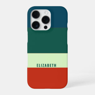 Coque iPhone 16 Pro Bleu, Vert Orange Motif Personnalisé