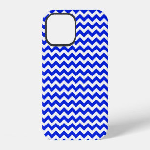 Coque iPhone 12 Bleu Vivid et Zig Zag Blanc