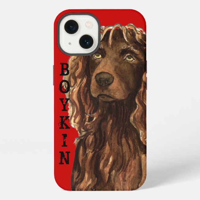Coque iPhone Bloc de couleur Boykin Spaniel (Verso)