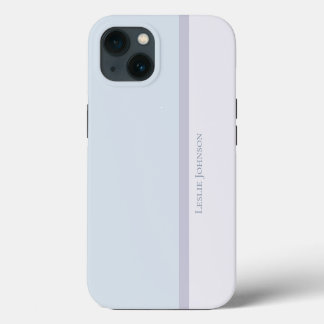 Etui iPhone 13 Bloc de couleur moderne rayé, bleu et violet