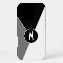 Coque iPhone 16 Pro Max Bloc de couleur monochrome noir et blanc Monochrom
