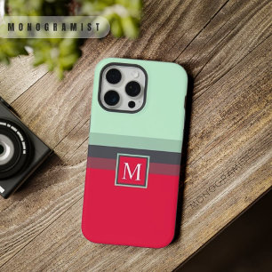 Coque iPhone 15 Pro Max Bloc de couleur personnalisable Bleu Gris Rose Rou