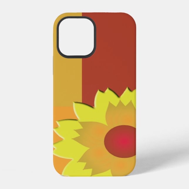 Coque iPhone Bloc de couleur tournesol (Verso)