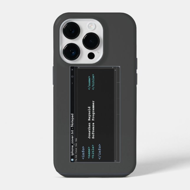 Coque iPhone Bloc-notes de programmeur informatique au format d (Verso)