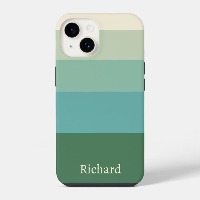 Coque iPhone Bloc vert à cinq ombres (Verso)