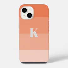 Blocs couleur corail personnalisé Monogramme initi