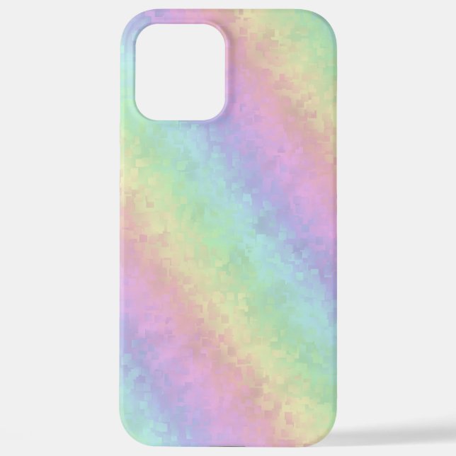 Coque iPhone Blocs dans Pastel Colors 3D Rainbow Art (Verso)