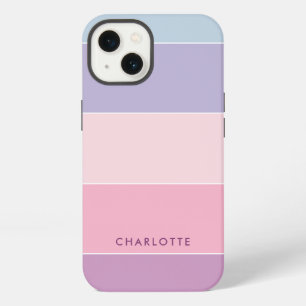 Etui iPhone 13 Blocs de Couleur Pastels Rayures