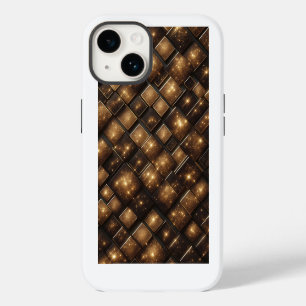 Coque Pour iPhone 14 Blocs de luxe géométriques modernes 3D avec paille
