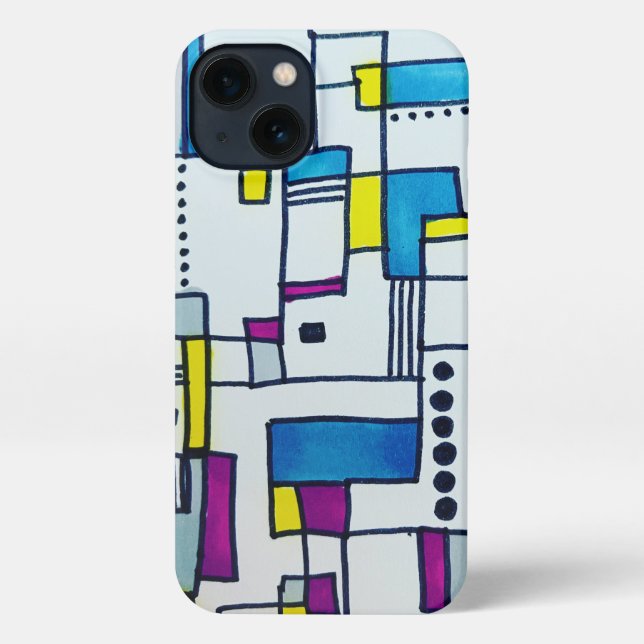 Coque iPhone Blocs de points Polka Abstraits cool  (Verso)