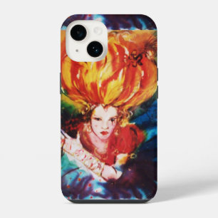 Coque Pour iPhone 14 BLONDE EN ROUGE Beauté Fashion Aquarelle