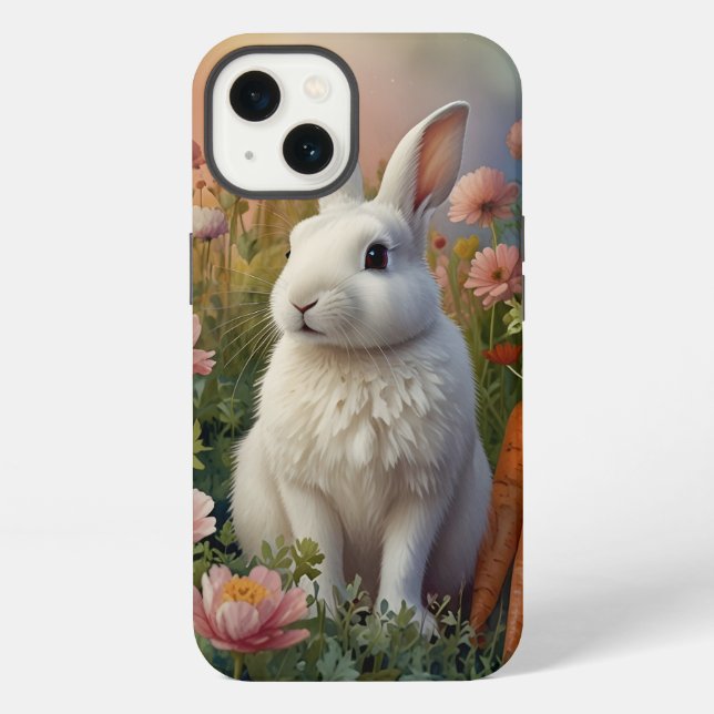 Coque iPhone Blossom Bunny & Carrot Patch Étui de Téléphone  (Verso)