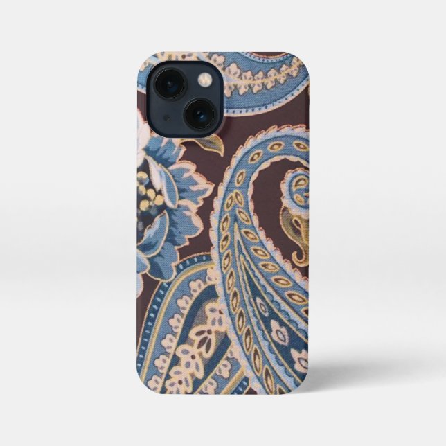 Coque iPhone Blue Brown Vintage Paisley Nouveau (Verso)