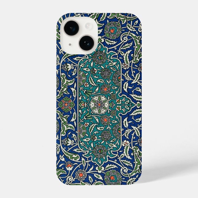 Coque iPhone Blue Green Orange Turquoise Ornat Motif arabe (Verso)