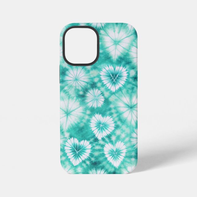 Coque iPhone Blue Hearts Tie Dye (Verso)