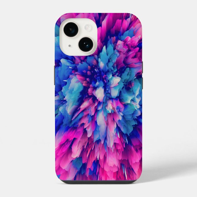 Coque iPhone Blue Iced Abstrait | iPhone 14 Case-Mate (Verso)