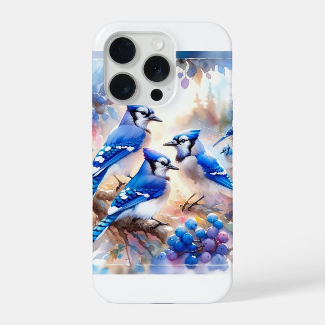 Coque iPhone Blue Jays in Harmony AREF11507 - Watercolor (Verso)