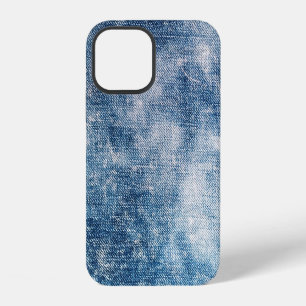 Coque iPhone 12 Blue Jeans Denim, Arrière - plan texturé.
