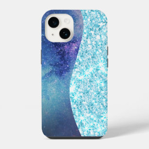 Coque Pour iPhone 14 Blue Luxury Moderne dégradé galaxie étoile parties