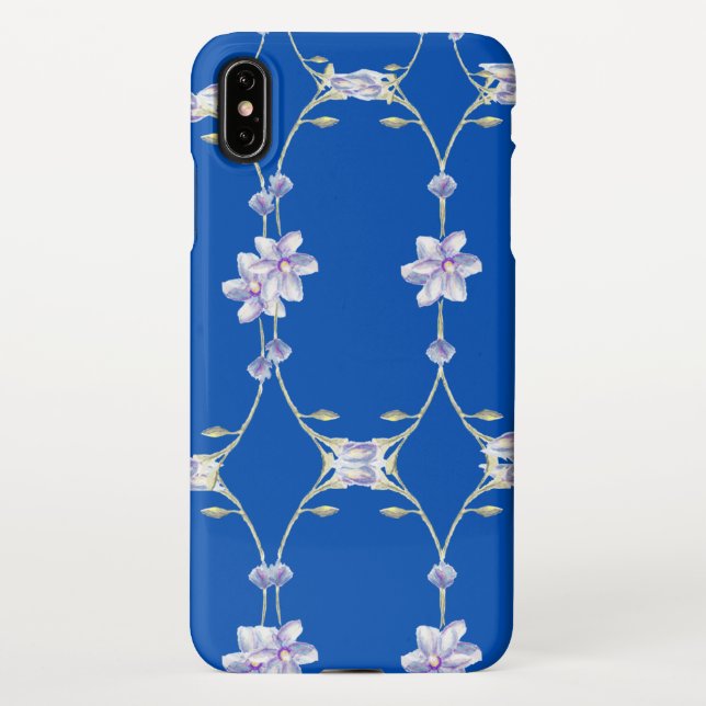 Coque iPhone Blue majesté élégant téléphone floral Case (Dos)