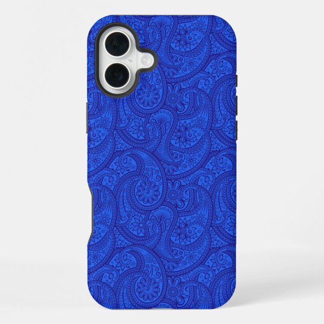Coque iPhone Blue Paisley (Verso)