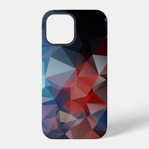 Coque iPhone 12 Blue Red Abstrait Pyramid Motif Coque-Mate iPhone