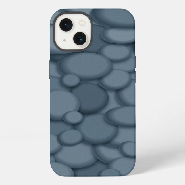 Coque iPhone Blue River Rock Pebles Art (Verso)