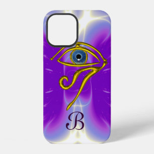 Coque iPhone 12 BLUE TALISMAN MONOGRAM rose Fuchsia violet
