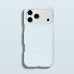 Coque iPhone 15 Pro Blue Teal Modern Minimalist Initial Monogram<br><div class="desc">You know sophistication and style and simplicity is often the exact thing you need. Designed for the discerning taste of the modern minimalist, this accessory is a fusion of timeless elegance and contemporary functionality. The soft blue and teal invokes a sense of calm and serenity. Kind of like walking along...</div>