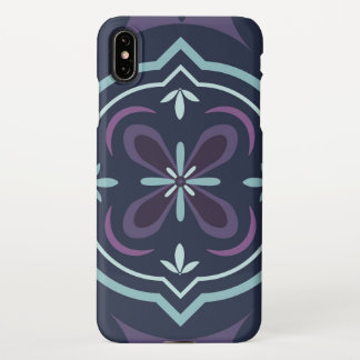 Coque iPhone XS Max blueish floral tiling pattern