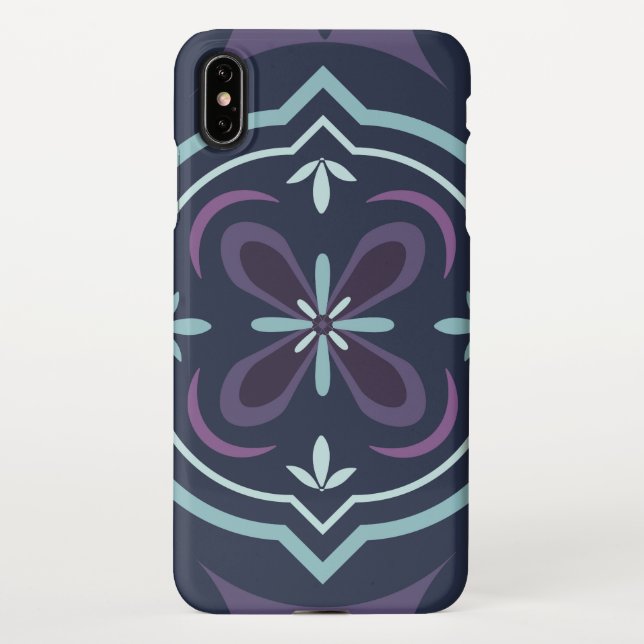 Coque iPhone blueish floral tiling pattern (Dos)
