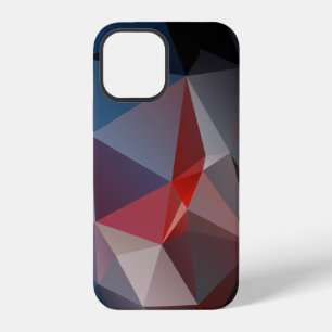 Coque iPhone 12 Blues et rouges Pyramides Abstraites