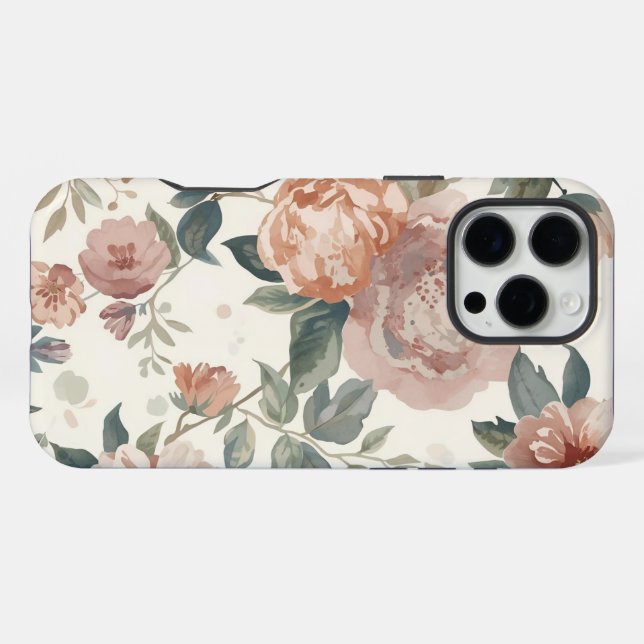 Coque iPhone Blume botanique intemporelle - Aquarelle Motif flo (Verso Horizontal)