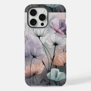 Coque iPhone 15 Pro Max Blush and Bloom : Fleurs d'encre pastel