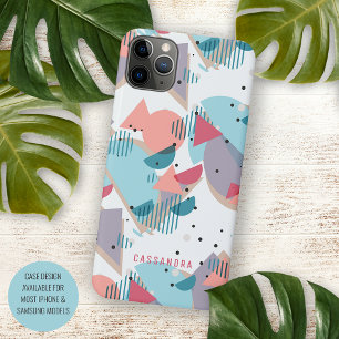 Coque iPhone 16 Pro Max Blush bleu sarcelle personnalisé orange rose mosaï